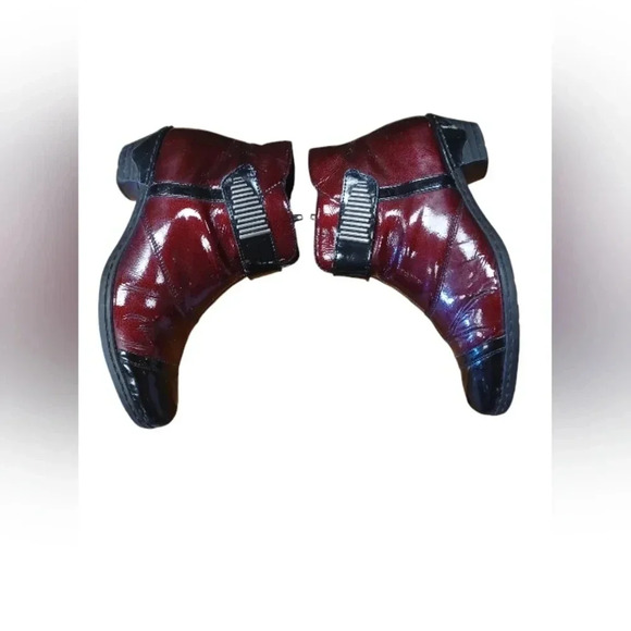 Rieker Red And  Black Zip Up Ankle Boots Size 39 - Picture 4 of 10